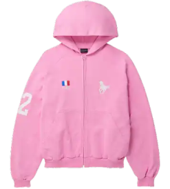 Balenciaga Pink Polo Zip-Up Hoodie