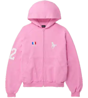 Balenciaga Pink Polo Zip-Up Hoodie