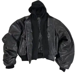 PopProject Hoodie Bomber Jacket Black